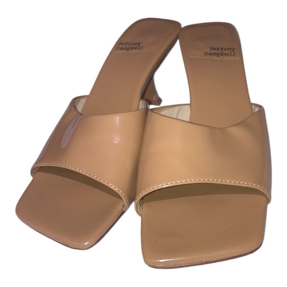 Jeffrey Campbell Mr. Big mules sandals Women's Nude Heels size 7.5 - Picture 7 of 8